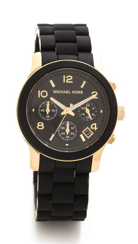 stainless michael kors watches|Michael Kors black runway watch.